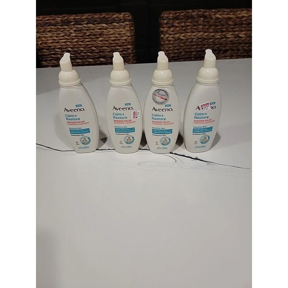 Aveeno Calm Restore Redness Relief Foaming Cleanser 6 Fl Oz Fragrance Free HB 4